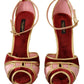 Chic Red Velvet Ankle Strap Sandals