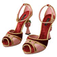 Chic Red Velvet Ankle Strap Sandals