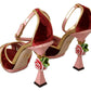 Chic Red Velvet Ankle Strap Sandals