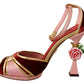 Chic Red Velvet Ankle Strap Sandals