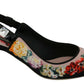 Elegant Floral Slingback Heels with Crystal Embellishments
