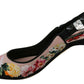 Elegant Floral Slingback Heels with Crystal Embellishments