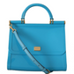 Elegant Sicily Shoulder Bag in Blue with Gold Detail