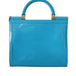 Elegant Sicily Shoulder Bag in Blue with Gold Detail