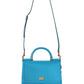 Elegant Sicily Shoulder Bag in Blue with Gold Detail