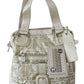 Chic White Fabric Shoulder Bag