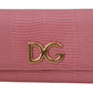 Elegant Pink Leather Continental Wallet