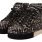 High-End Chevron High Top Sneakers in Brown