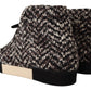 High-End Chevron High Top Sneakers in Brown