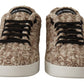 Elegant Beige Low Top Casual Sneakers