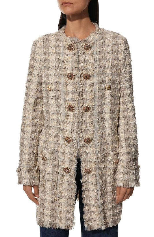 Gray Cotton Women Jacket