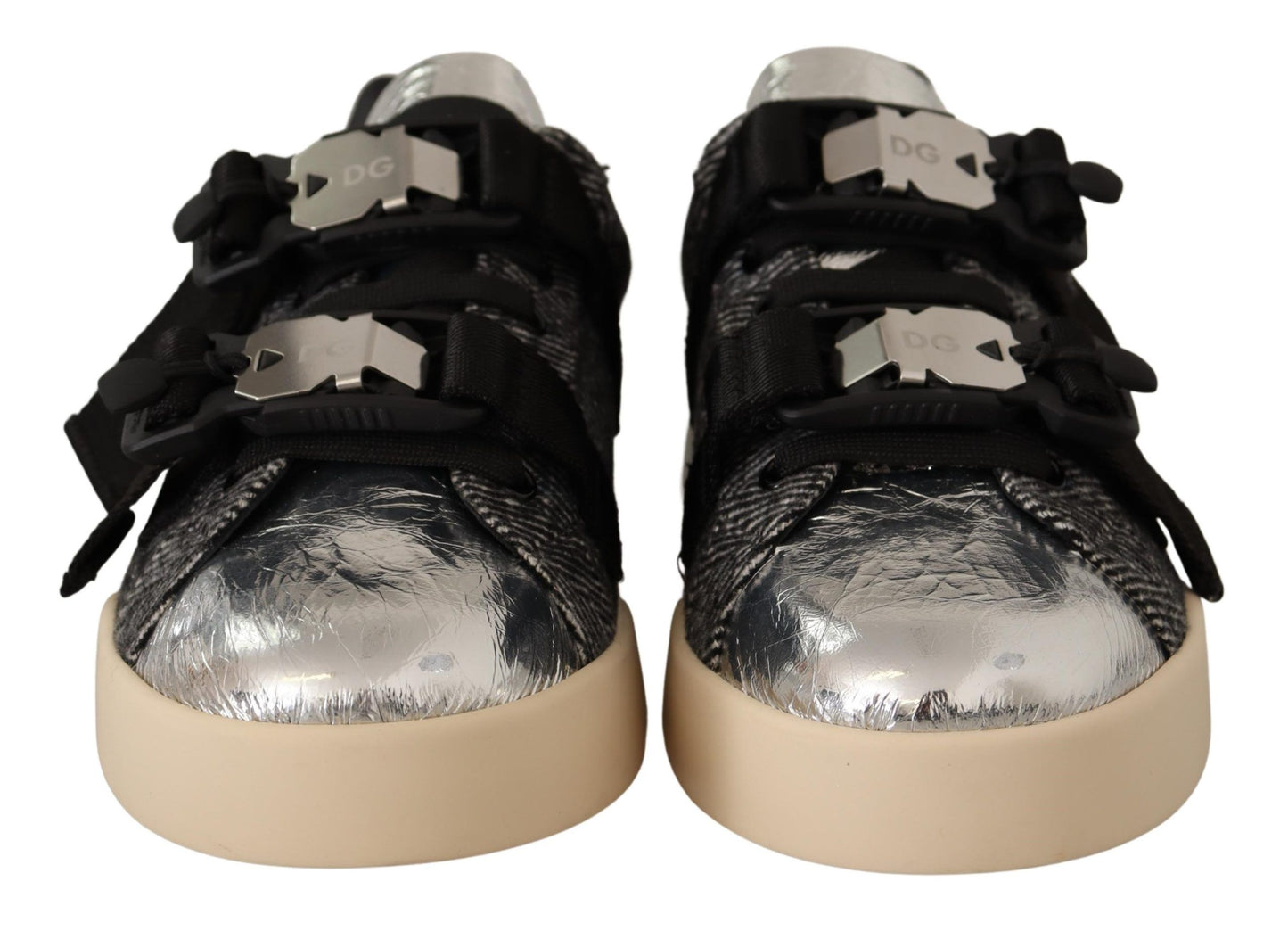 Elegant Silver Low Top Casual Sneakers
