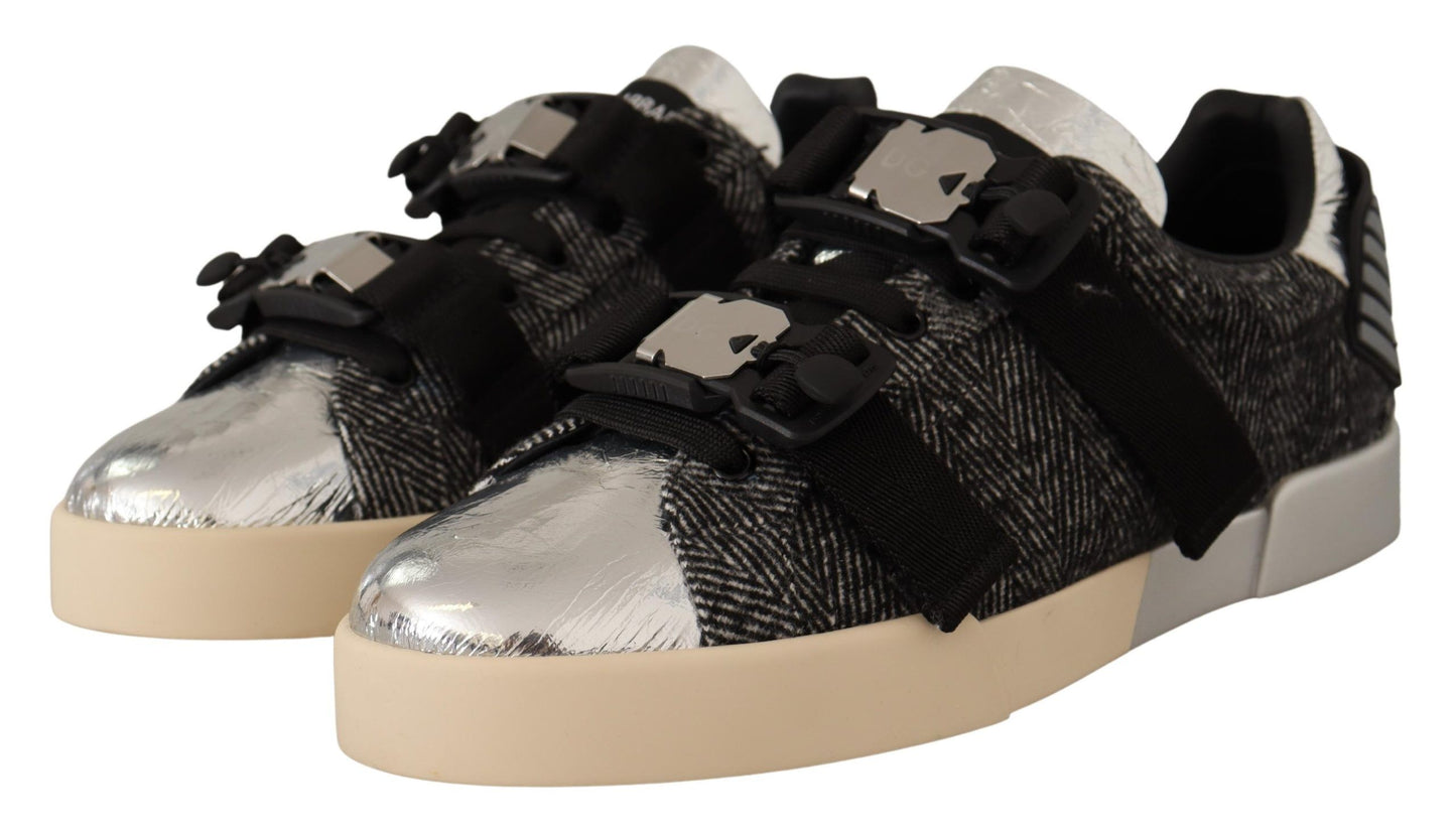 Elegant Silver Low Top Casual Sneakers