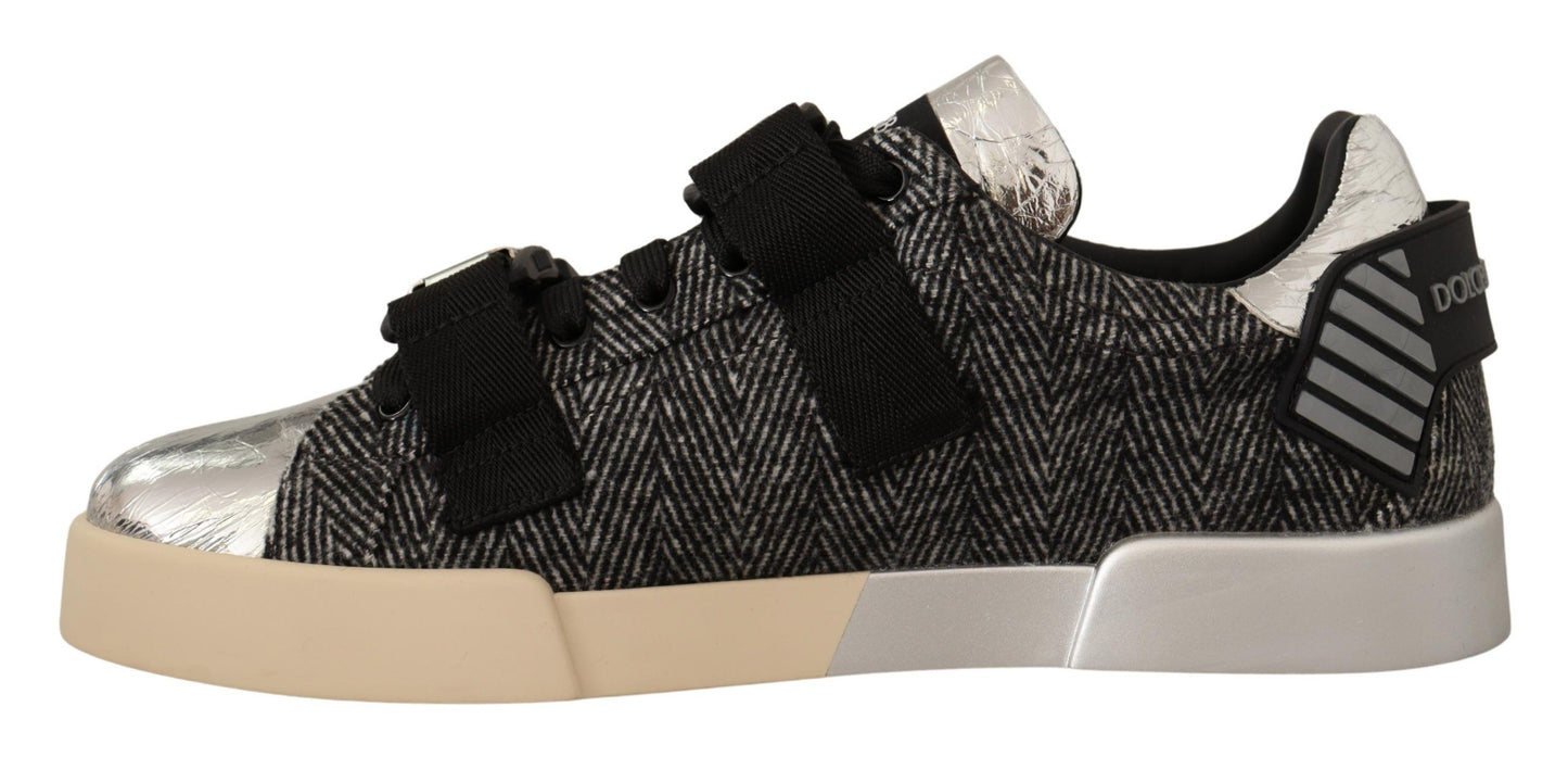 Elegant Silver Low Top Casual Sneakers