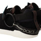 Shearling-Trimmed Leather Sneakers