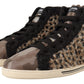 Beige High Top Cotton-Wool Sneakers