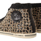 Beige High Top Cotton-Wool Sneakers