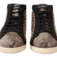 Beige High Top Cotton-Wool Sneakers