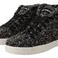 Chic Black Wool-Cotton High Top Sneakers