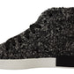 Chic Black Wool-Cotton High Top Sneakers
