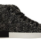 Chic Black Wool-Cotton High Top Sneakers