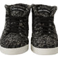 Chic Black Wool-Cotton High Top Sneakers