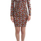 Chic Multicolor Cocktail V-Neck Dress