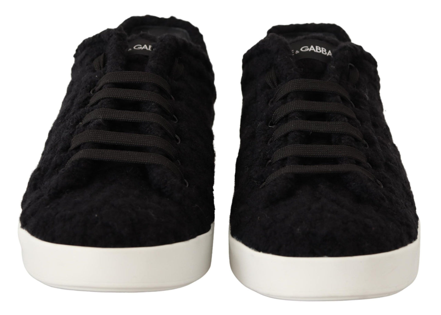 Elegant Monochrome Wool Blend Sneakers