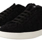 Elegant Monochrome Wool Blend Sneakers