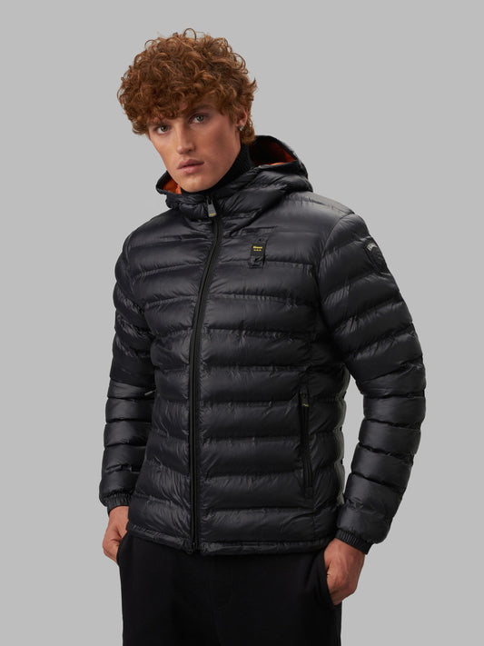 Black Nylon Men Jacket