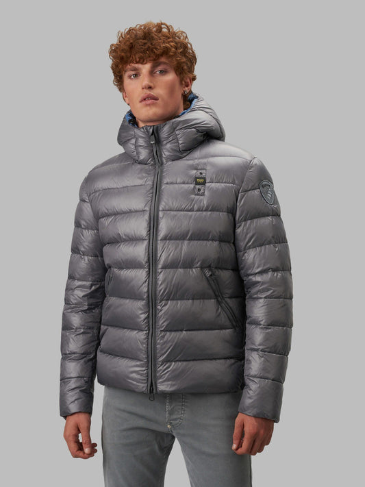 Gray Nylon Men Jacket