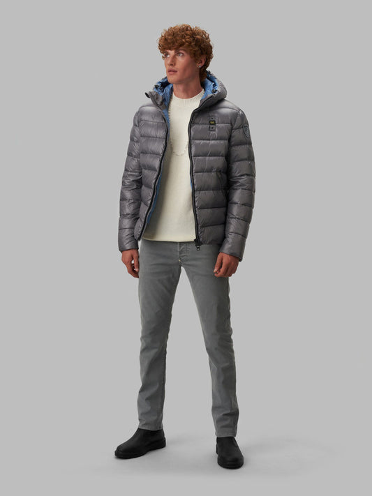 Gray Nylon Men Jacket