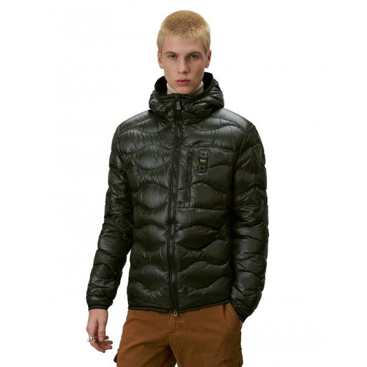 Green Nylon Men Jacket