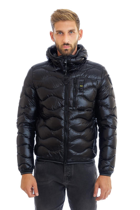 Black Nylon Men Jacket