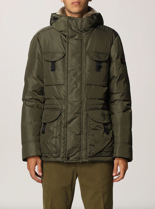 Green Polyester Men Jacket