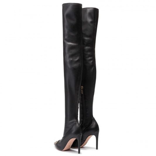 Black Polyurethane Women Boot