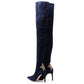 Blue Calfskin Women Boot