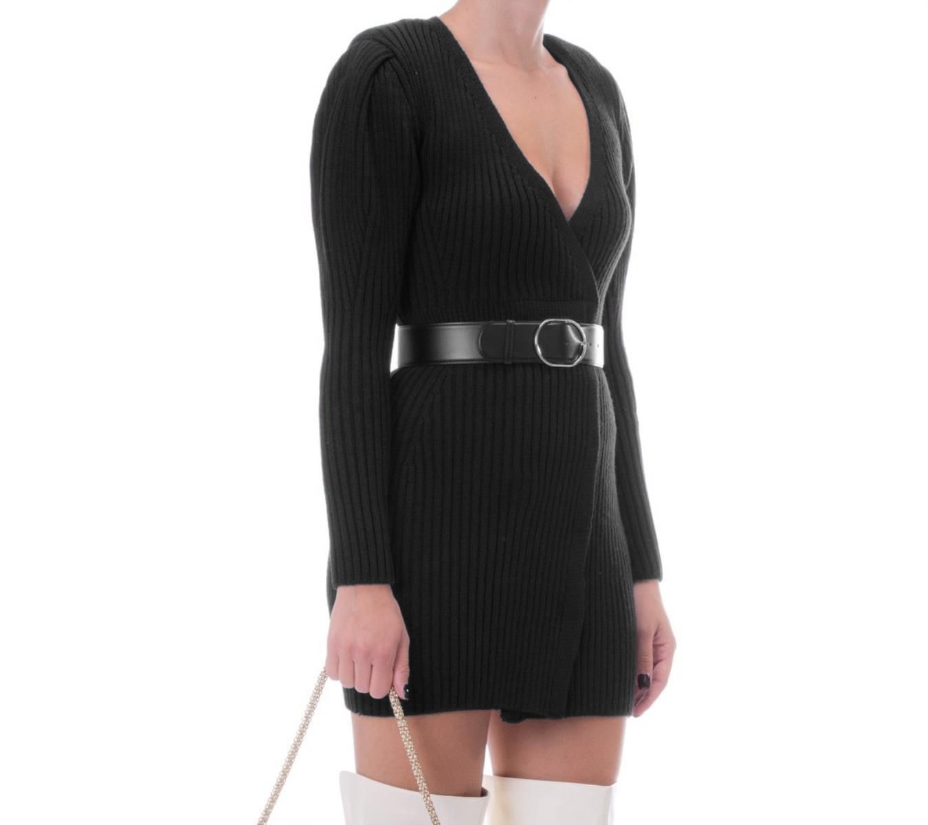 Black Wool Women's Knit Dress