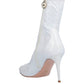 "White Leather Women Boot"