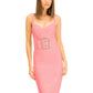 Pink Polyester Women Dress