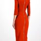 Elegant Red Cocktail Dress with Long Sleeves
