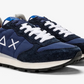Blue Leather Men Sneaker