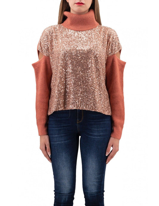 Pink Acrylic Women Sweater