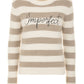 Chic Grey and White Logo Sweater