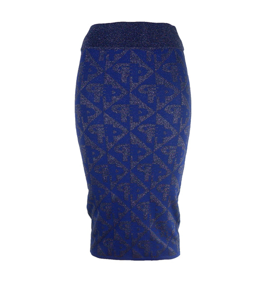 Blue Viscose Women Skirt