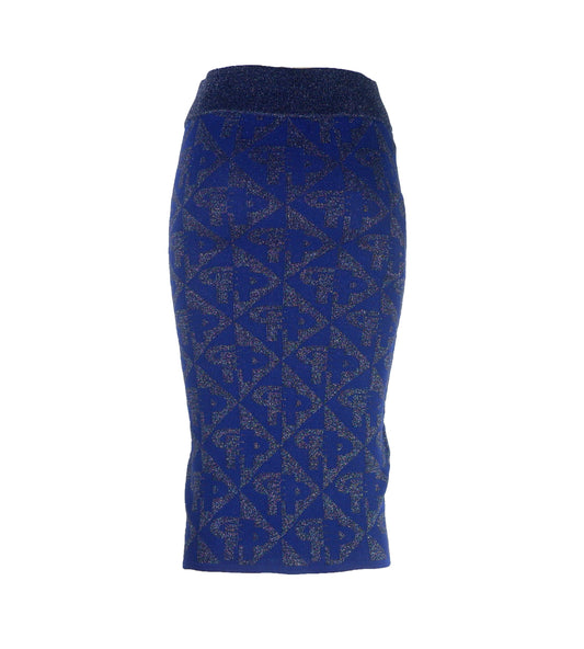 Blue Viscose Women Skirt