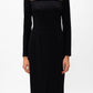 Elegant Long Sleeve Black Viscose Dress with Leopard Details
