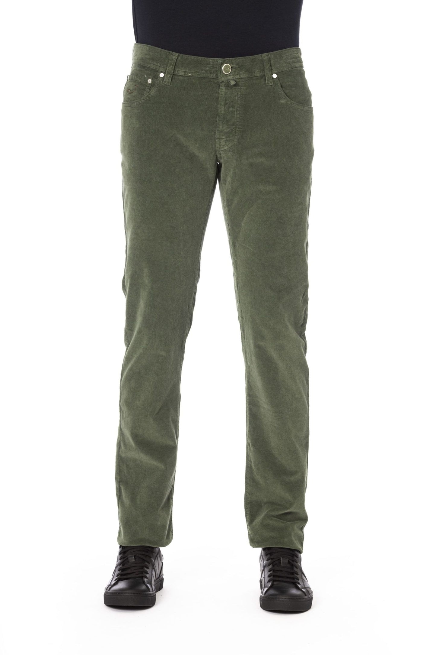 Green Cotton Men Jean