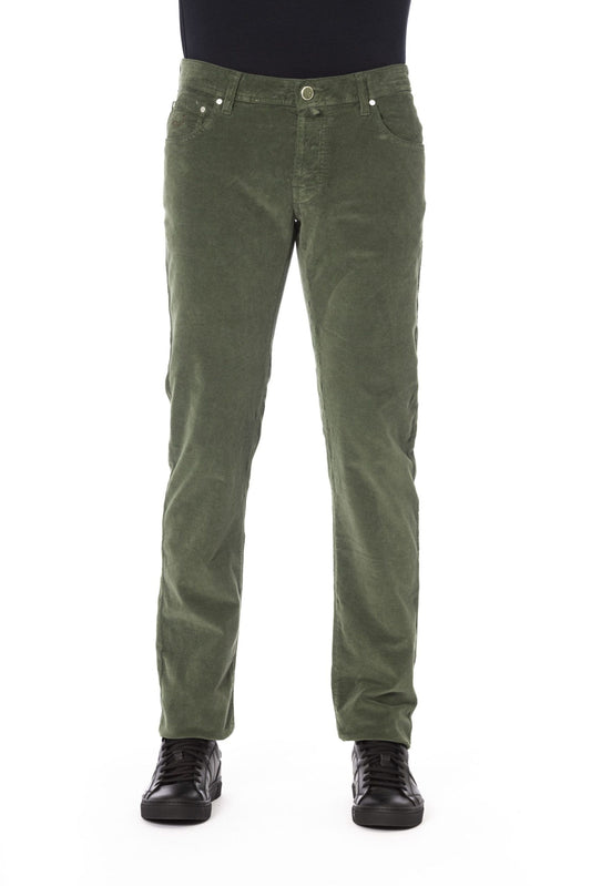 Green Cotton Men Jean