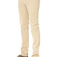 Beige Cotton Men Jeans